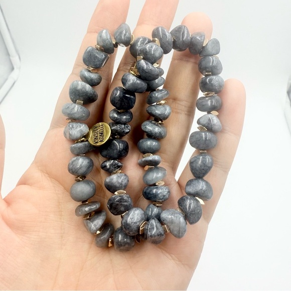 Kinsley Armelle Elegant NAVY BRACELET ANGELITE Gemstone Bracelet Two Sets - Picture 6 of 6